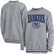 Men's New York Yankees  New Era Heather Gray Throwback Classic Pullover Sweatshirt