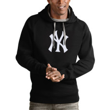 Men's New York Yankees Antigua Black Victory Pullover Team Logo Hoodie