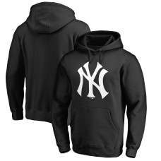 Men's New York Yankees Fanatics Branded Black Official Logo Fitted Pullover Hoodie