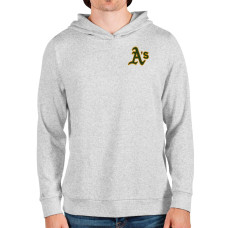 Men's Oakland Athletics Antigua Heathered Gray Absolute Pullover Hoodie