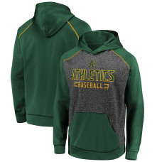 Men's Oakland Athletics Fanatics Branded Charcoal/Green Game Day Ready Raglan Pullover Hoodie