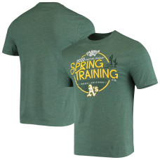 Men's Oakland Athletics Fanatics Branded Green 2020 Spring Training Round Trip Logo Tri-Blend T-Shirt