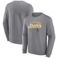 Men's Oakland Athletics Fanatics Branded Heather Gray Simplicity Pullover Sweatshirt