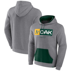 Men's Oakland Athletics Fanatics Branded Heathered Gray Iconic Steppin Up Fleece Pullover Hoodie