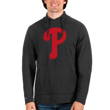 Men's Philadelphia Phillies Antigua Heathered Black Reward Pullover Sweatshirt