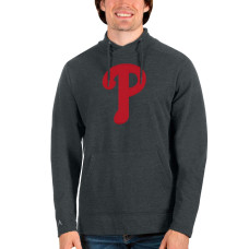 Men's Philadelphia Phillies Antigua Heathered Charcoal Reward Pullover Sweatshirt