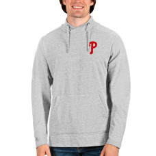 Men's Philadelphia Phillies Antigua Heathered Gray Team Reward Pullover Sweatshirt