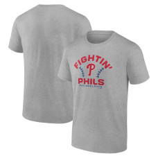 Men's Philadelphia Phillies Fanatics Branded Heather Gray Team Go For Two T-Shirt