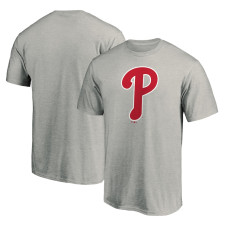 Men's Philadelphia Phillies Fanatics Branded Heathered Gray Official Team Logo T-Shirt