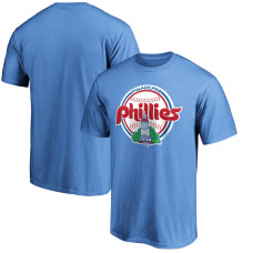 Men's Philadelphia Phillies Fanatics Branded Light Blue Cooperstown Collection Forbes Team Logo T-Shirt