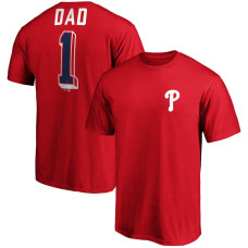 Men's Philadelphia Phillies Fanatics Branded Red Number One Dad Team T-Shirt