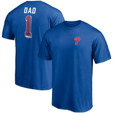 Men's Philadelphia Phillies Fanatics Branded Royal Number One Dad Team T-Shirt