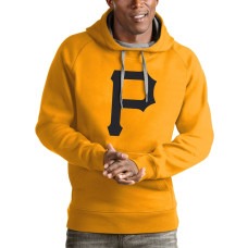 Men's Pittsburgh Pirates Antigua Gold Victory Pullover Team Logo Hoodie