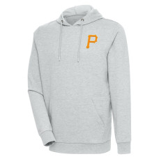 Men's Pittsburgh Pirates Antigua Heather Gray Action Pullover Hoodie