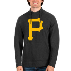 Men's Pittsburgh Pirates Antigua Heathered Black Reward Pullover Sweatshirt