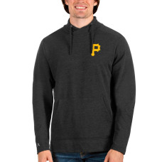 Men's Pittsburgh Pirates Antigua Heathered Black Team Reward Pullover Sweatshirt