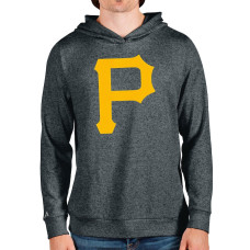 Men's Pittsburgh Pirates Antigua Heathered Charcoal Team Logo Absolute Pullover Hoodie