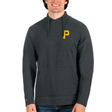 Men's Pittsburgh Pirates Antigua Heathered Charcoal Team Reward Pullover Sweatshirt