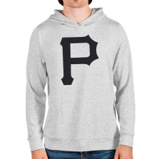 Men's Pittsburgh Pirates Antigua Heathered Gray Team Logo Absolute Pullover Hoodie