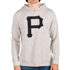 Men's Pittsburgh Pirates Antigua Oatmeal Team Logo Absolute Pullover Hoodie