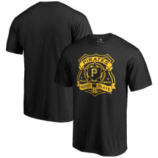 Men's Pittsburgh Pirates Black Police Badge T-Shirt