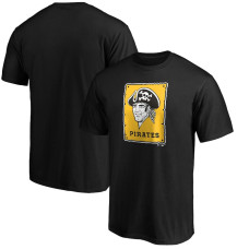 Men's Pittsburgh Pirates Fanatics Branded Black Cooperstown Collection Forbes Team Logo T-Shirt