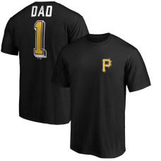 Men's Pittsburgh Pirates Fanatics Branded Black Number One Dad T-Shirt