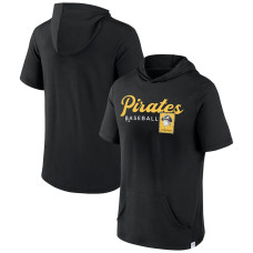 Men's Pittsburgh Pirates Fanatics Branded Black Offensive Strategy Short Sleeve Pullover Hoodie