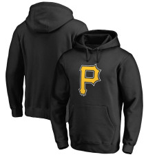 Men's Pittsburgh Pirates Fanatics Branded Black Official Logo Fitted Pullover Hoodie