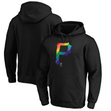 Men's Pittsburgh Pirates Fanatics Branded Black Team Pride Logo Pullover Hoodie
