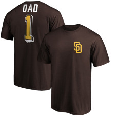 Men's San Diego Padres Fanatics Branded Brown Number One Dad T-Shirt