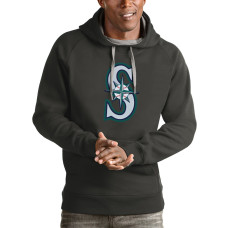Men's Seattle Mariners Antigua Charcoal Victory Pullover Team Logo Hoodie