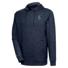 Men's Seattle Mariners Antigua Heather Navy Action Pullover Hoodie