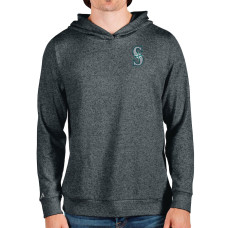 Men's Seattle Mariners Antigua Heathered Charcoal Absolute Pullover Hoodie