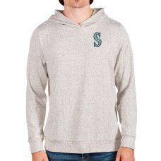 Men's Seattle Mariners Antigua Oatmeal Absolute Pullover Hoodie