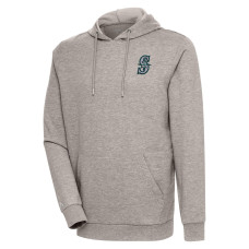 Men's Seattle Mariners Antigua Oatmeal Action Pullover Hoodie
