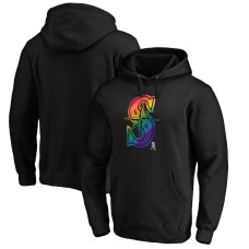 Men's Seattle Mariners Fanatics Branded Black Team Pride Logo Pullover Hoodie