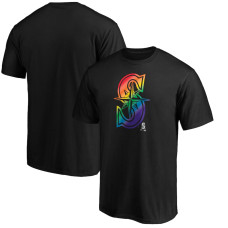 Men's Seattle Mariners Fanatics Branded Black Team Pride Logo T-Shirt