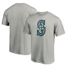 Men's Seattle Mariners Fanatics Branded Heathered Gray Official Team Logo T-Shirt