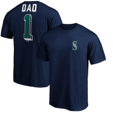 Men's Seattle Mariners Fanatics Branded Navy Number One Dad T-Shirt