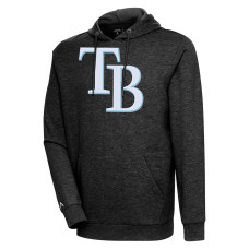 Men's Tampa Bay Rays Antigua Heather Black Action Pullover Hoodie