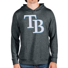 Men's Tampa Bay Rays Antigua Heathered Charcoal Team Logo Absolute Pullover Hoodie