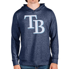 Men's Tampa Bay Rays Antigua Heathered Navy Team Logo Absolute Pullover Hoodie