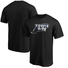 Men's Tampa Bay Rays Fanatics Branded Black Cooperstown Collection Huntington Logo T-Shirt