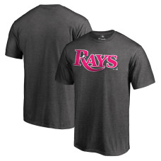 Men's Tampa Bay Rays Fanatics Branded Heather Gray 2019 Mother's Day Pink Wordmark T-Shirt