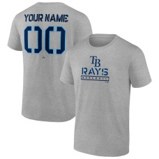 Men's Tampa Bay Rays Fanatics Branded Heather Gray Evanston Stencil Personalized T-Shirt