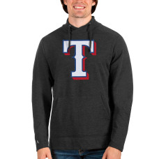 Men's Texas Rangers Antigua Heathered Black Reward Pullover Sweatshirt