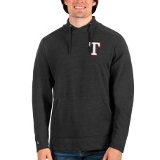 Men's Texas Rangers Antigua Heathered Black Team Reward Pullover Sweatshirt