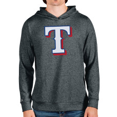 Men's Texas Rangers Antigua Heathered Charcoal Team Logo Absolute Pullover Hoodie