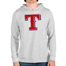 Men's Texas Rangers Antigua Heathered Gray Team Logo Absolute Pullover Hoodie
